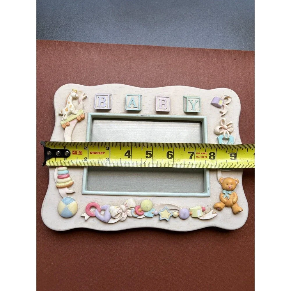 Vintage Russ Berrie & Co, Inc 3D Baby Block Letters Photo Frame Nursery Gift